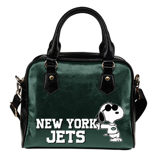 New York Jets Cool Sunglasses Snoopy Shoulder Handbags Women Purse