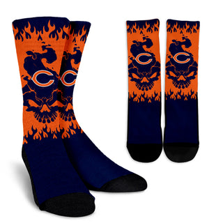 Chicago Bears Colorful Skull Socks