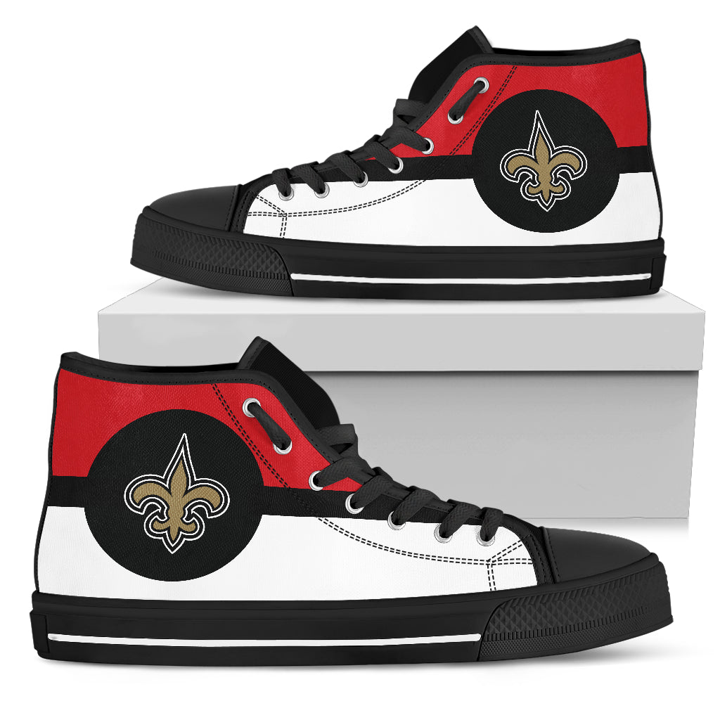 Bright Colours Open Sections Great Logo New Orleans Saints High Top Shoes