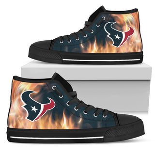 Fighting Like Fire Houston Texans High Top Shoes