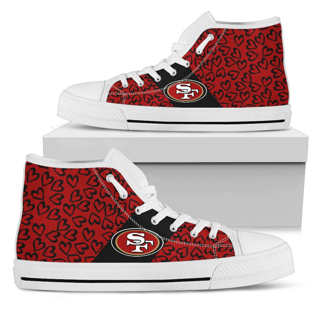 Perfect Cross Color Absolutely Nice San Francisco 49ers High Top Shoes