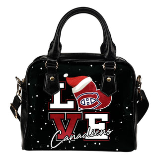 Love Word Christmas Sweet Montreal Canadiens Shoulder Handbags