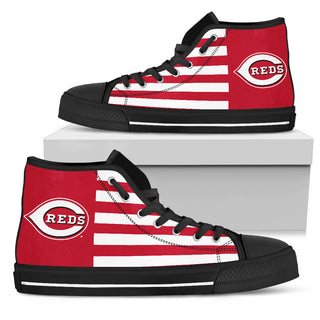 American Flag Cincinnati Reds High Top Shoes