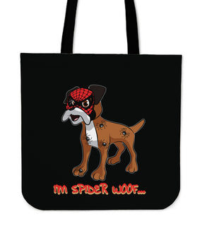 I'm Spider Woof Boxer Tote Bags
