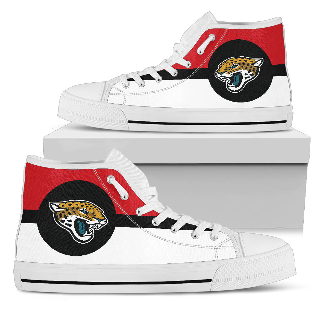 Bright Colours Open Sections Great Logo Jacksonville Jaguars High Top Shoes