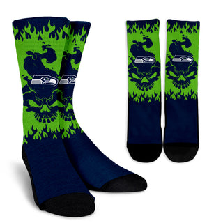 Seattle Seahawks Colorful Skull Socks