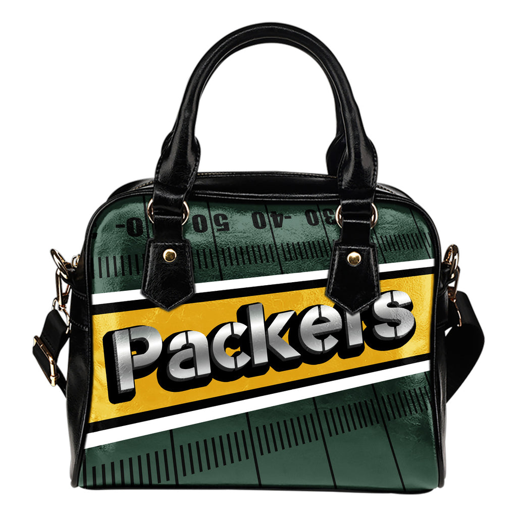 Green Bay Packers Silver Name Colorful Shoulder Handbags