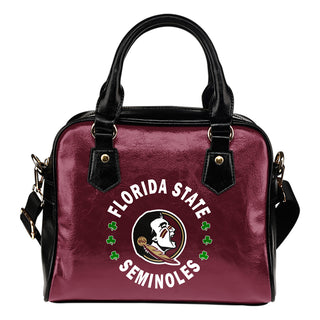 Central Beautiful Logo Circle Lucky Leaf Florida State Seminoles Shoulder Handbags