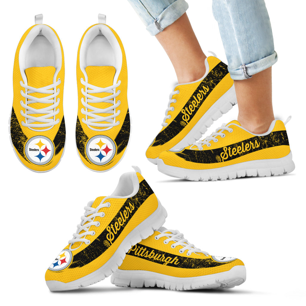 Single Line Logo Pittsburgh Steelers Sneakers – Best Funny Store