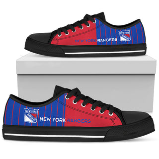 Simple Design Vertical Stripes New York Rangers Low Top Shoes
