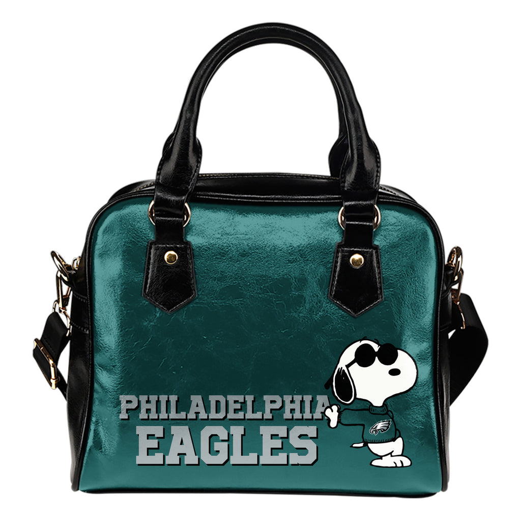 Philadelphia Eagles Cool Sunglasses Snoopy Shoulder Handbags Women Purse