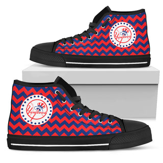 Chevron Broncos New York Yankees High Top Shoes