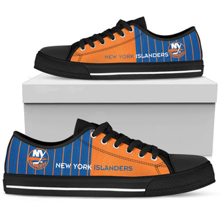 Simple Design Vertical Stripes New York Islanders Low Top Shoes