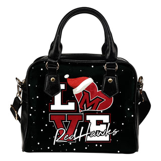 Love Word Christmas Sweet Miami RedHawks Shoulder Handbags