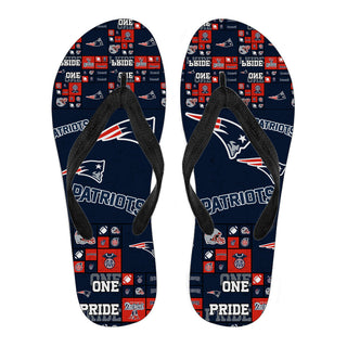 Pride Flag New England Patriots Flip Flops