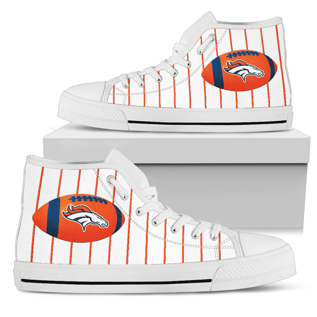 Straight Line With Deep Circle Denver Broncos High Top Shoes