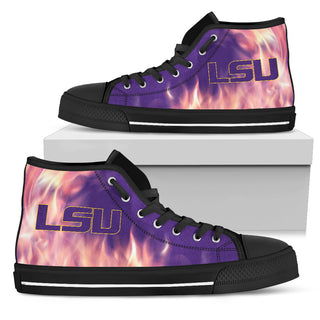 Fighting Like Fire LSU Tigers High Top Shoes