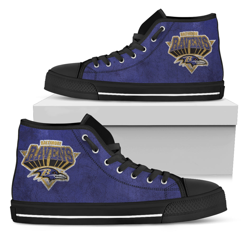 3D Simple Logo Baltimore Ravens High Top Shoes