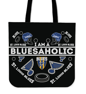 I Am A Bluesaholic St. Louis Blues Tote Bags