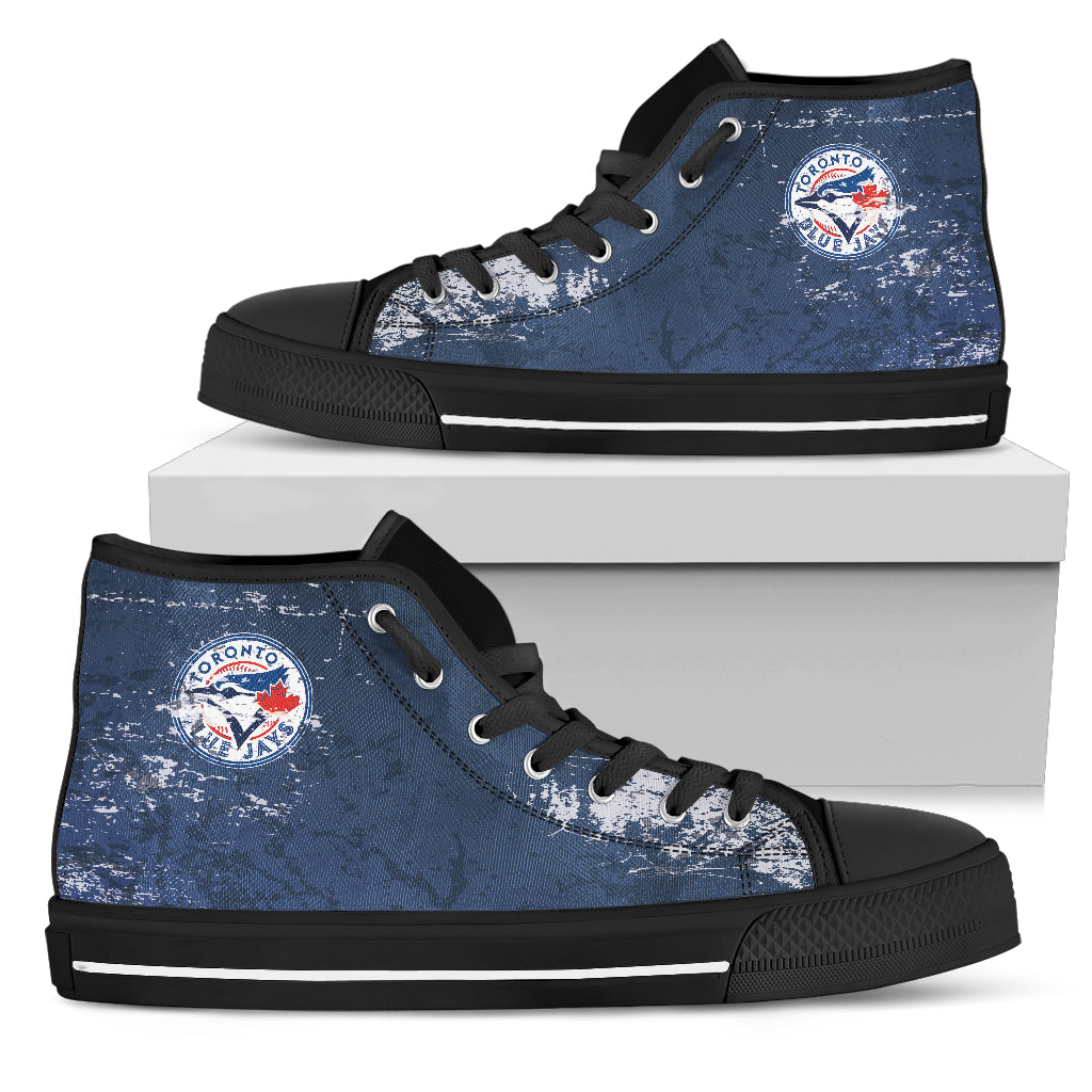 Grunge Vintage Logo Toronto Blue Jays High Top Shoes