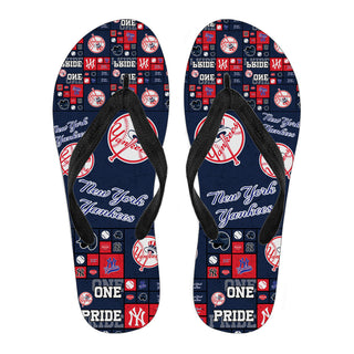 Pride Flag New York Yankees Flip Flops