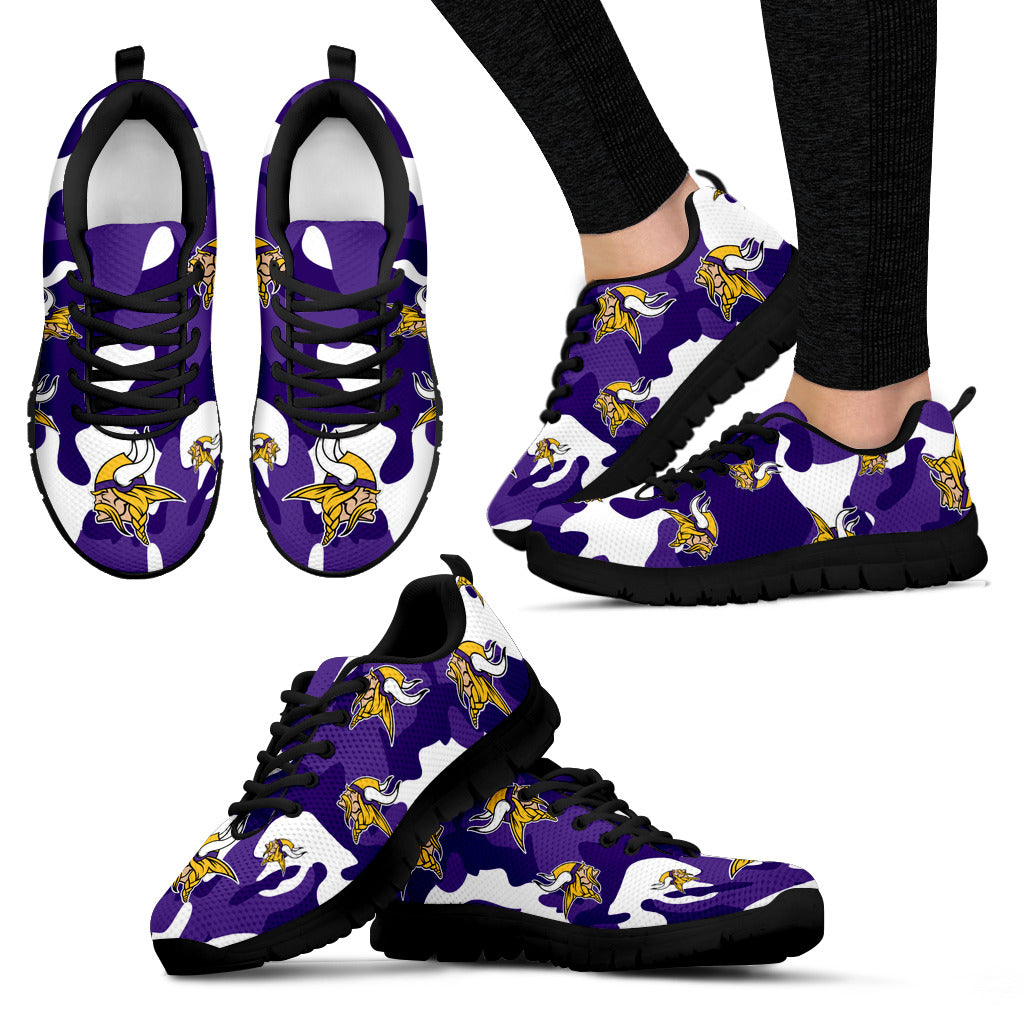 Minnesota Vikings Cotton Camouflage Fabric Military Solider Style Sneakers