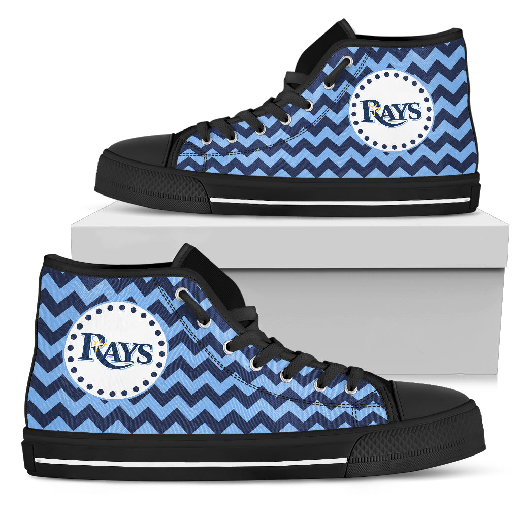 Chevron Broncos Tampa Bay Rays High Top Shoes