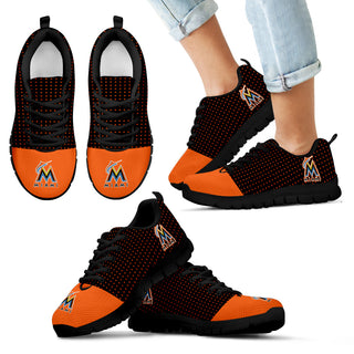 Tiny Cool Dots Background Mix Lovely Logo Miami Marlins Sneakers