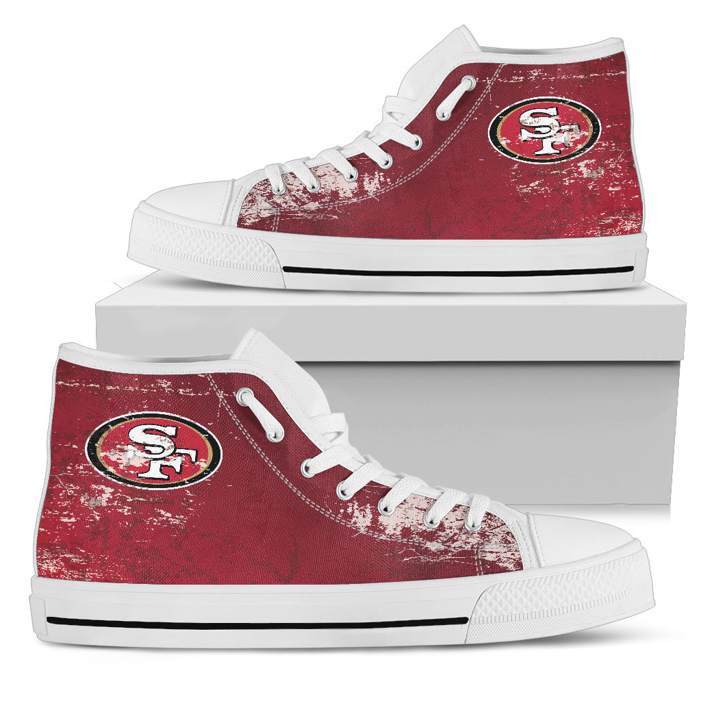 Grunge Vintage Logo San Francisco 49ers High Top Shoes