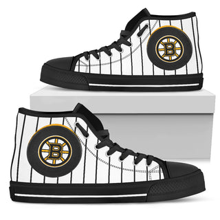 Straight Line With Deep Circle Boston Bruins High Top Shoes