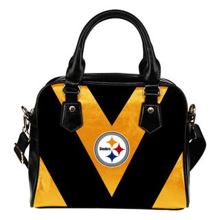 Triangle Double Separate Colour Pittsburgh Steelers Shoulder Handbags