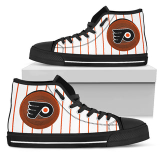 Straight Line With Deep Circle Philadelphia Flyers High Top Shoes