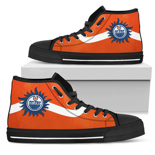 Simple Van Sun Flame Edmonton Oilers High Top Shoes
