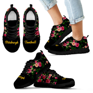 Vintage Floral Name Pittsburgh Steelers Sneakers