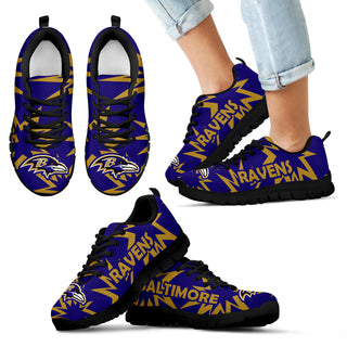 Zig Zag Circle Dizzy Excellent Nice Logo Baltimore Ravens Sneakers