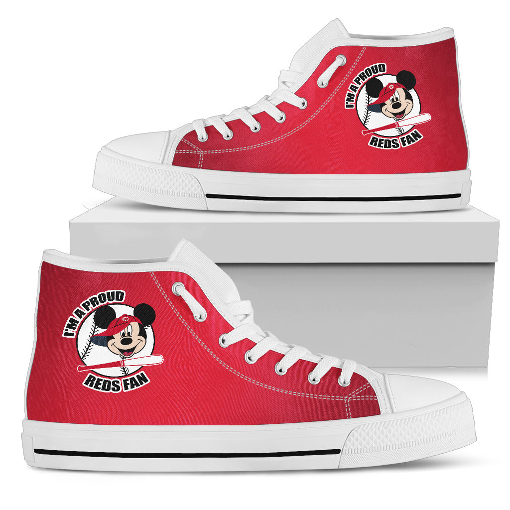 Cincinnati Reds Fan Mickey Circle High Top Shoes