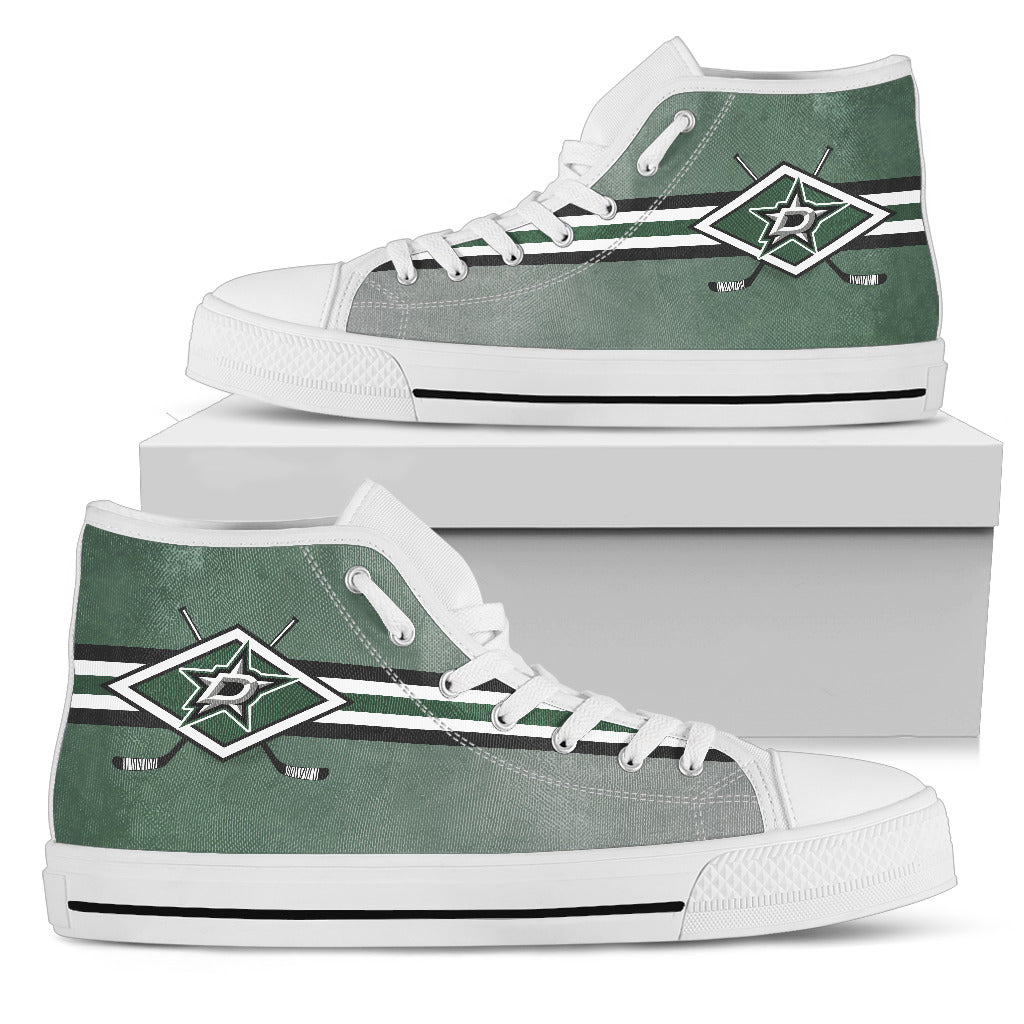 Double Stick Check Dallas Stars High Top Shoes