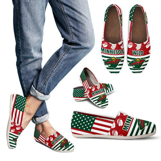American Flag Minnesota Wild Casual Shoes