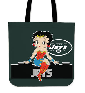 Wonder Betty Boop New York Jets Tote Bags