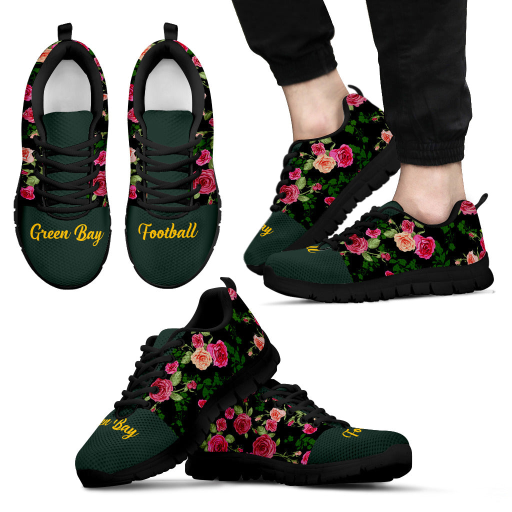 Vintage Floral Name Green Bay Packers Sneakers