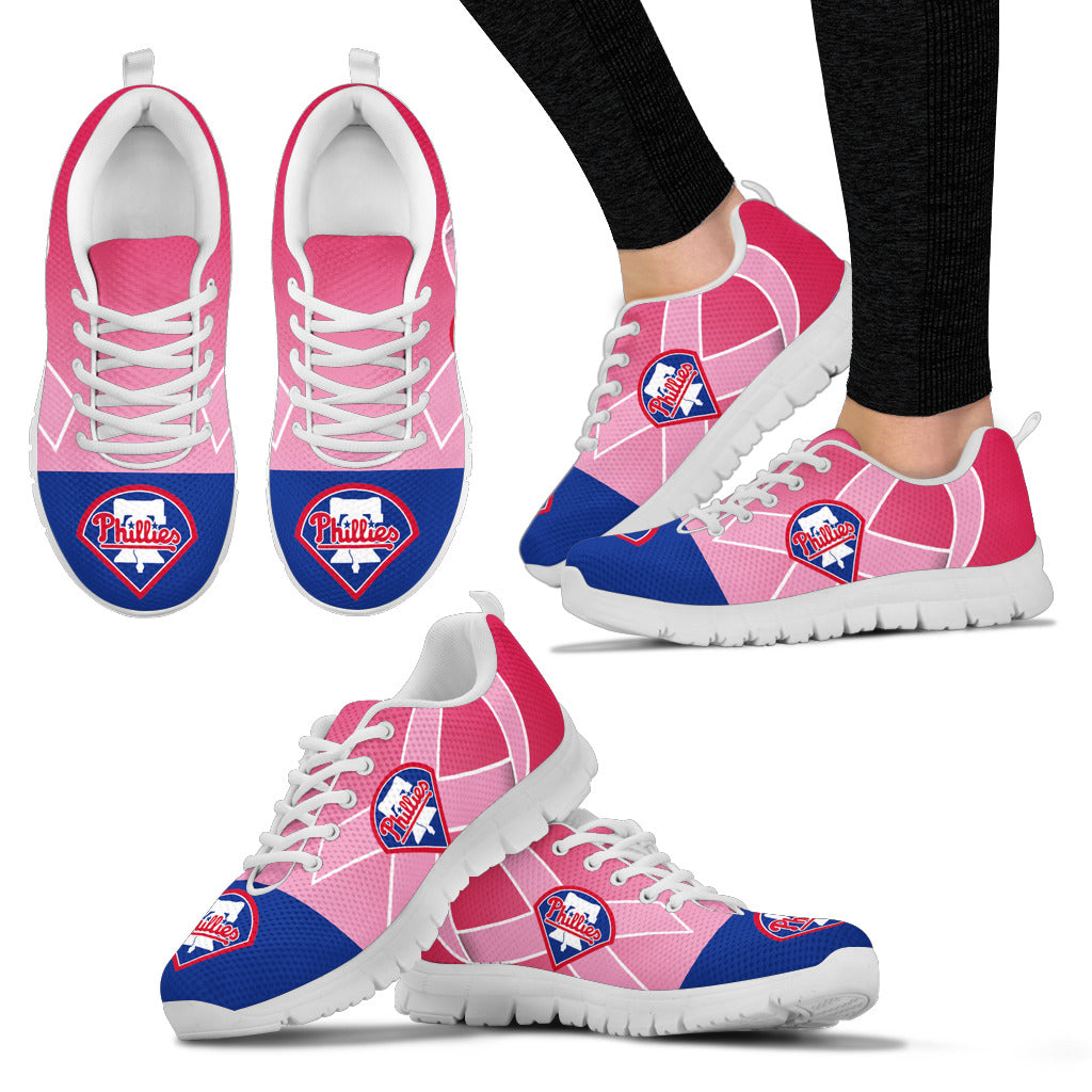 Philadelphia Phillies Cancer Pink Ribbon Sneakers