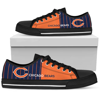 Simple Design Vertical Stripes Chicago Bears Low Top Shoes