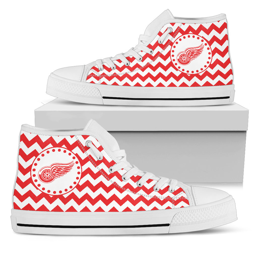 Chevron Broncos Detroit Red Wings High Top Shoes