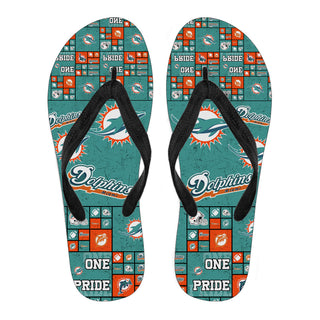 Pride Flag Miami Dolphins Flip Flops