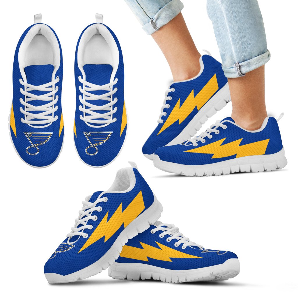 Interesting St. Louis Blues Sneakers Thunder Lightning Amazing Logo