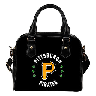Central Beautiful Logo Circle Lucky Leaf Pittsburgh Pirates Shoulder Handbags