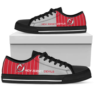 Simple Design Vertical Stripes New Jersey Devils Low Top Shoes