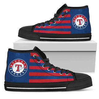 American Flag Texas Rangers High Top Shoes