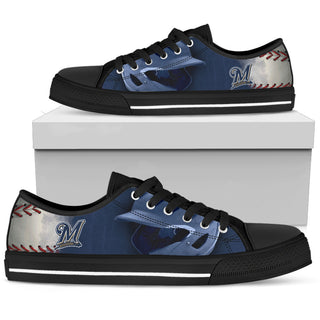 Artistic Scratch Of Milwaukee Brewers Low Top Shoes