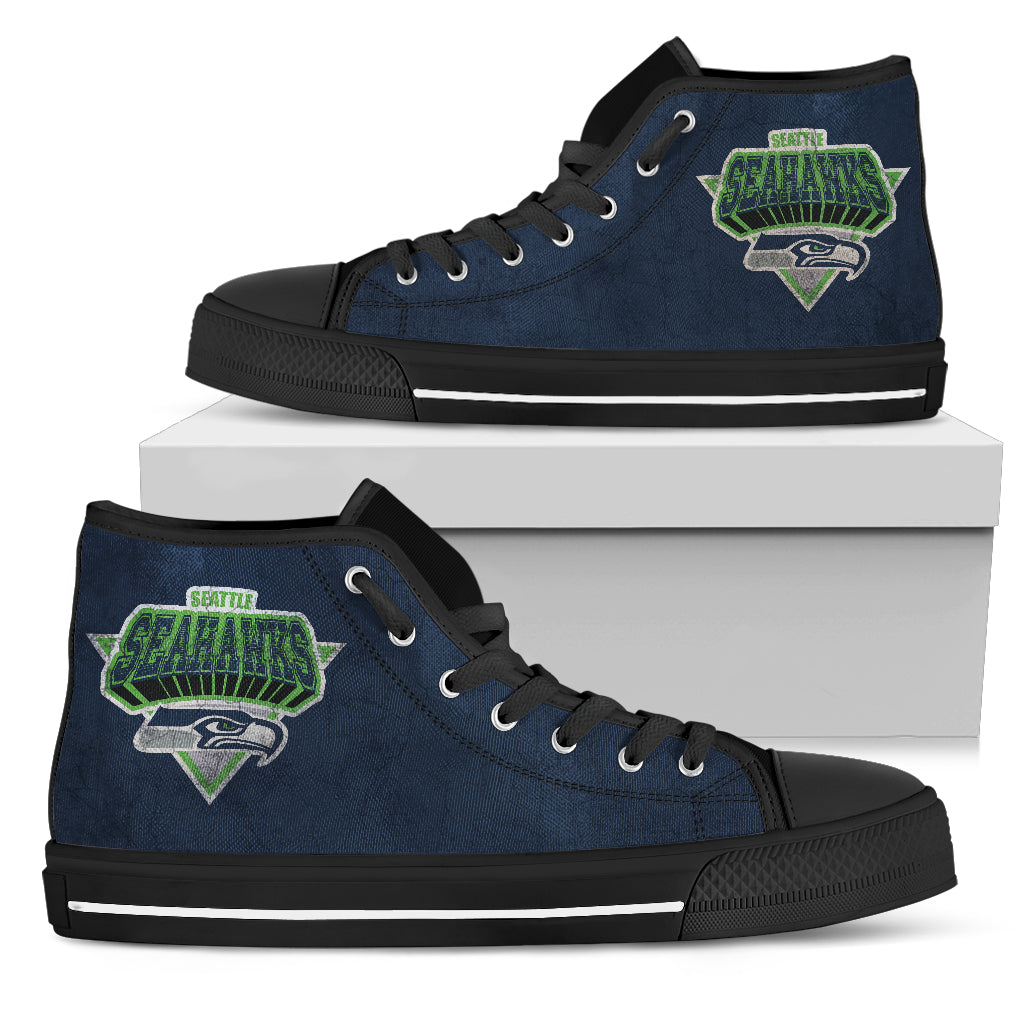 3D Simple Logo Seattle Seahawks High Top Shoes